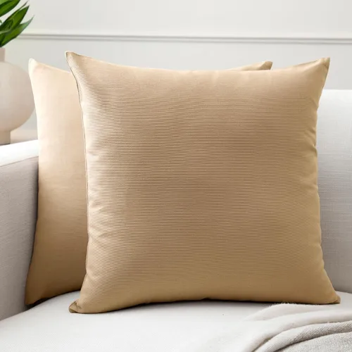 Miniatura 76 de Encasa XO Juego de 2 fundas de almohada de 12 x 12 pulgadas, color beige, sin rellenos, fundas de almohada de algodón para sala de estar, cama