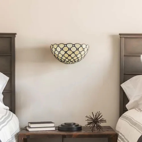Miniatura 7 de DEYNITE Tiffany - Aplique de pared negro antiguo, pantalla de vitral con cuentas de cristal para baño, dormitorio, pasillo, pasillo, decoración