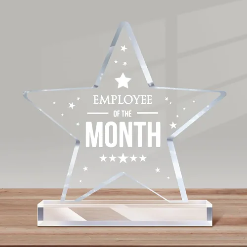 Geetery 1 placa acrílica para el empleado del mes, regalo de agradecimiento para compañeros de trabajo, recuerdo de pisapapeles en el lugar de