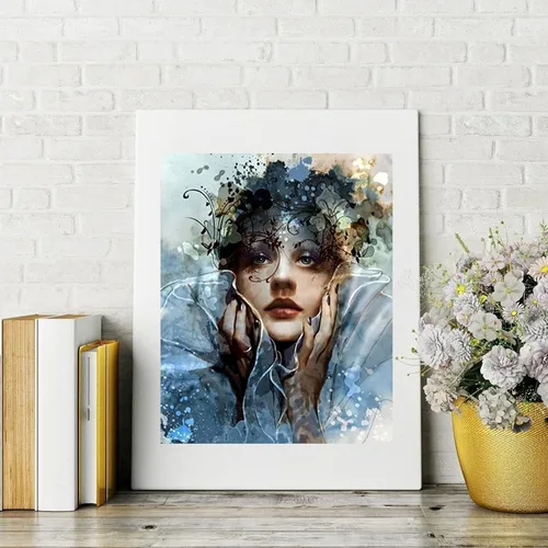 Miniatura 3 de LukFun Pintura por números para adultos, kit de pintura acrílica de ángel por números, 16 x 20 pulgadas (mirada de ángel, sin marco)