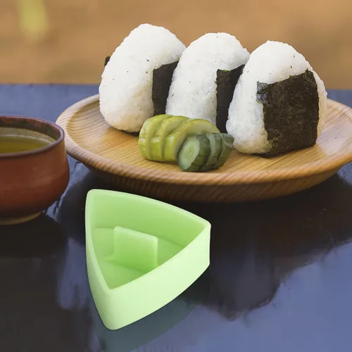 Miniatura 9 de UPKOCH Molde de sushi triangular, fabricante de bolas de arroz, prensa antiadherente para onigiri, fabricante de moldes de sushi, verde claro