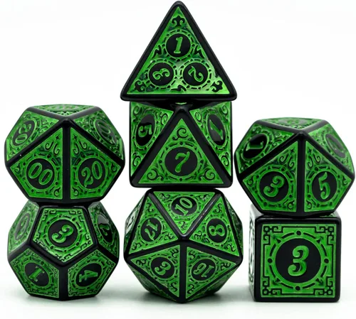 Miniatura 13 de 5 juegos de dados DND, juego de dados poliédricos (35 piezas) con bolsa de troquel de cuero, juego de troqueles D&D para juegos de mesa RPG