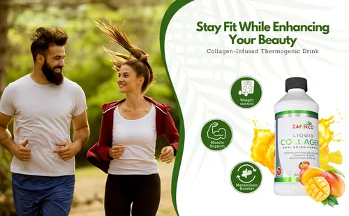 Miniatura 7 de Colágeno líquido para mujeres y hombres, con sabor a Pine'O'Range de grado prémium de 10000 mcg de biotina + 8000 mg de colágeno hidrolizado para un