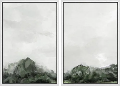 Miniatura 35 de MUDECOR Lienzo enmarcado para pared, bosque brumoso, reflejos, paisaje tranquilo, ilustraciones modernas, arte decorativo, bohemio, tranquilo/zen