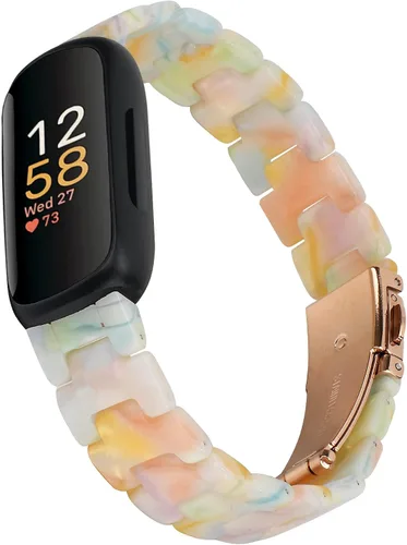 Miniatura 9 de Correa compatible con Fitbit Inspire 3 para mujeres, correa de reloj de resina de repuesto ajustable para Fitbit Inspire 3