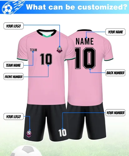 Miniatura 3 de Camiseta de fútbol personalizada con número de nombre de equipo, camiseta deportiva personalizada con logotipo de fútbol para niños, hombres, niños