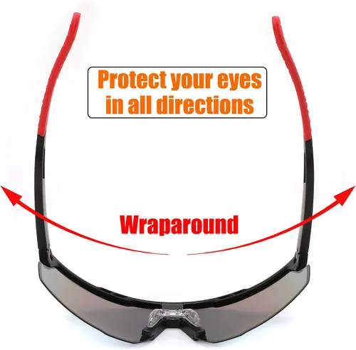 Miniatura 2 de FEISEDY Gafas de sol deportivas para hombres y mujeres, protección UV400, gafas de ciclismo, golf, béisbol, conducción, pesca, B0022 Lente espejada