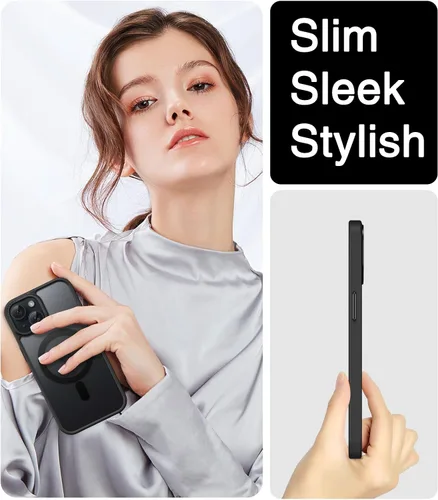 Miniatura 8 de BENTOBEN Compatible con iPhone 15 Plus, Funda de teléfono magnética translúcida mate delgada a prueba de golpes [Compatible con MagSafe] Funda
