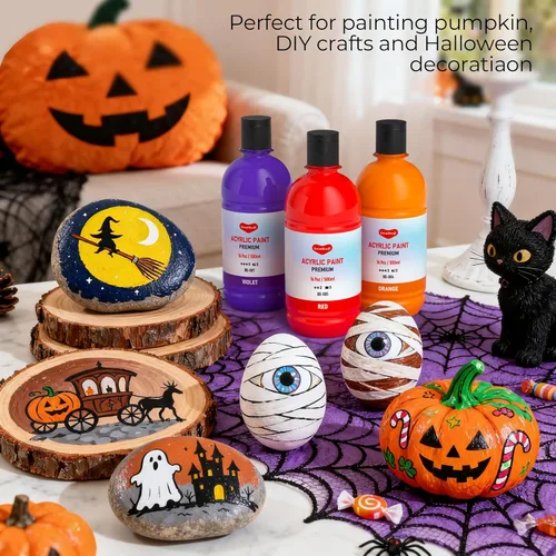 Miniatura 8 de Smallbudi Juego de pintura acrílica a granel de 25 colores, 16.9 onzas (16.9 fl oz), kit de pintura acrílica no tóxica grande para pintar fiestas