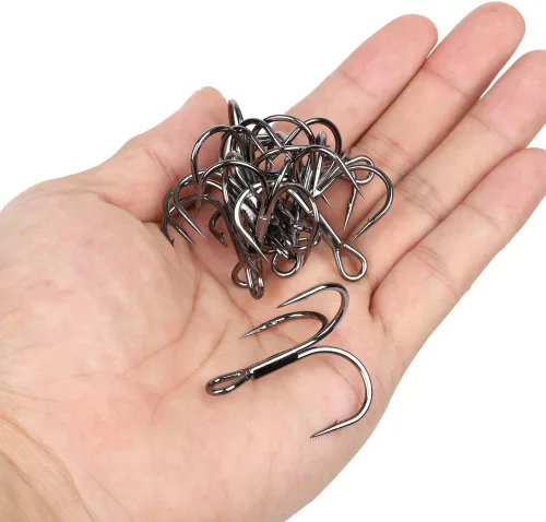 Miniatura 7 de DONQL Anzuelos de pesca Gancho de agudos de acero de alto carbono Ganchos agudos Super Sharp Solid Triple Barbed Fish Hook