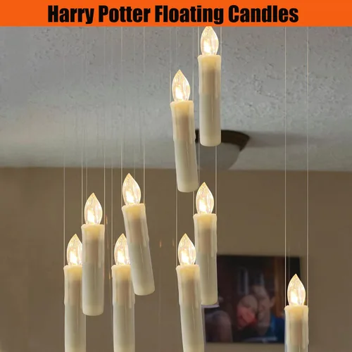 Miniatura 7 de Velas LED cónicas sin llama, con control remoto X-D, velas LED a batería, para decoración de fiesta de Harry Potter, boda, Navidad, decoración
