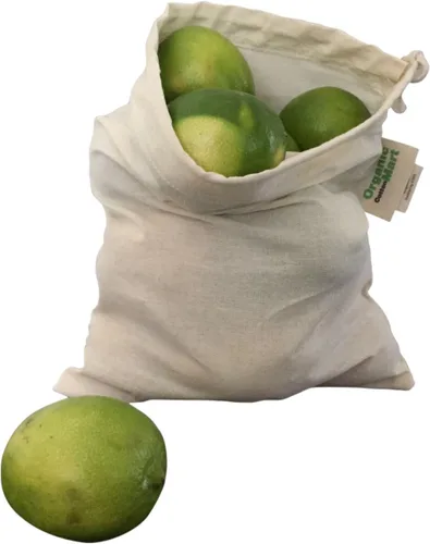 Miniatura 6 de Bolsas reutilizables de algodón lavables – Bolsas de algodón orgánico para verduras – Bolsa de tela con cordón – Bolsas de tela de muselina