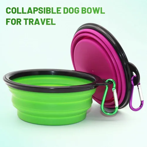 Miniatura 3 de Tazón para Perros Cuencos Plegables para Mascotas, Paquete de 2 Cuencos Plegables de Agua para Perros para Gatos y Perros, Plato Portátil de Verde +