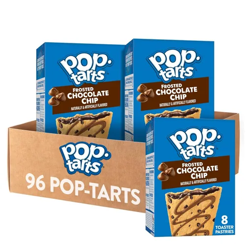 Miniatura 10 de Pop-Tarts - Tostadas, alimentos para el desayuno, bocadillos para niños, pan de plátano glaseado (96 Pop-Tarts)