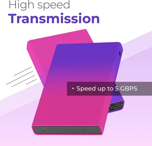 Miniatura 6 de Disco duro externo portátil de 500 GB, USB 3.0 Ultra Slim HDD de 2.5 pulgadas, almacenamiento Plug & Play para PC, laptop, escritorio, consola