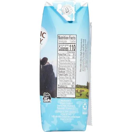 Miniatura 4 de Organic Valley, Cajas de leche, 1% de leche estable, aperitivos saludables, 8 onzas líquidas (paquete de 24)