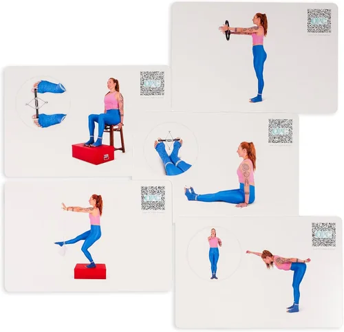 Miniatura 3 de Tarjetas de flash de accesorios de Pilates, juego de mazo de 79 tarjetas ilustradas para todos los niveles, guía de entrenamientos de fitness