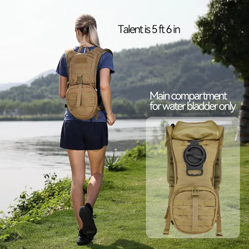 Miniatura 7 de MARCHWAY Mochila táctica de hidratación Molle con bolsa de agua de TPU de 3 litros, mochila militar para ciclismo, senderismo, correr, escalada