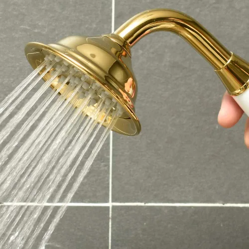 Miniatura 8 de ENGA Ducha de mano estilo vintage en forma de teléfono con rociador de lluvia, cabezal de ducha de cerámica con manguera de 59 pulgadas para baño