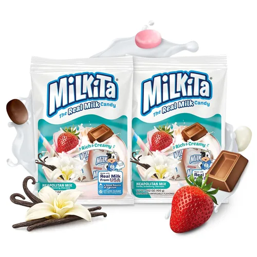 Miniatura 22 de Milkita Bites - Caramelos de leche – Dulces saludables bajos en azúcar con leche real para niños y adultos – Tamaño de bocado, caramelo sin gluten