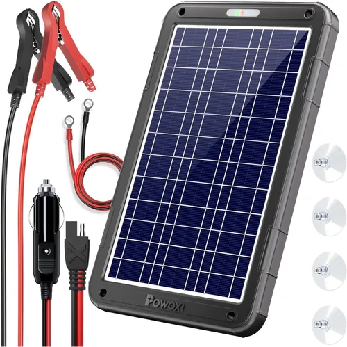 Miniatura 9 de POWOXI - Cargador de batería solar mejorado de 20 W y mantenedor, controlador de carga PWM de 3 etapas inteligente externo, kit de carga por goteo