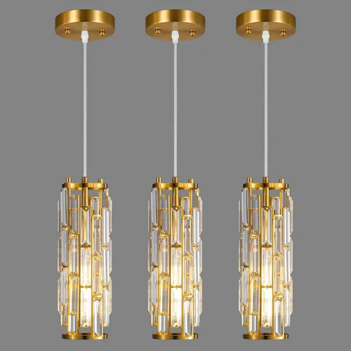 Miniatura 9 de Lámpara colgante moderna cromada para isla de cocina, mini candelabro de cristal, accesorio de iluminación colgante para cocina, isla, comedor