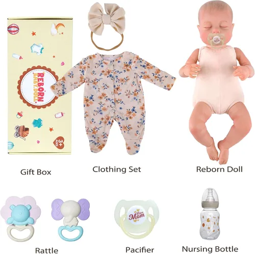 Miniatura 6 de BABESIDE Muñecas de bebé Reborn – Muñecas recién nacidas realistas de 20 pulgadas, bebé niña real con cuerpo de tela ponderada, juguete de regalo