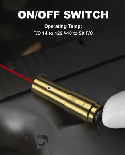 Miniatura 4 de Feyachi Láser de avistamiento de calibre .223 0.219 in/0.354 in Red Dot Laser Boresighter para pistola pistola con interruptor de cola incluido Latón