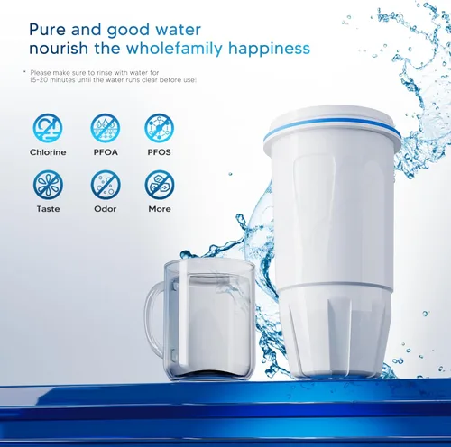 Miniatura 5 de BOGDA Paquete de 2 filtros de agua de repuesto Zero, 5 etapas Compatible con jarra y dispensador Zero, Compatible con filtros de repuesto de agua