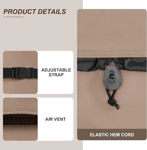 Miniatura 4 de Ultcover Cubierta cuadrada de poliéster 600D, impermeable, para bañera de hidromasaje de exterior, 72 x 72 pulgadas