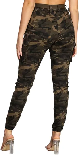 Miniatura 2 de Pantalones de senderismo tipo cargo para mujer, pantalones de camuflaje ajustados, casuales, para exteriores, pantalones deportivos con bolsillos