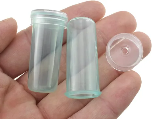 Miniatura 12 de HAHIYO 60 tubos florales de plástico transparente de 1.6 x 0.7 pulgadas, viales de flores con tapas de silicona para plantas, arreglos de flores