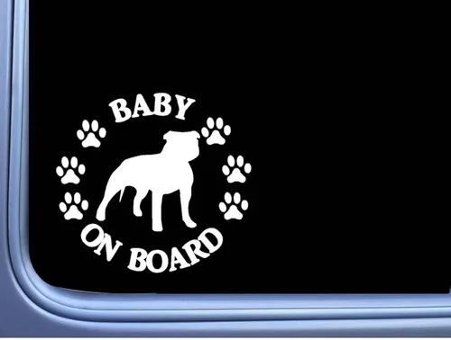 Miniatura 2 de EZ-STIK Baby on Board American Bully L474 - Calcomanía de Pitbull (6 pulgadas)