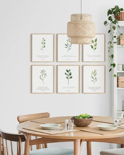 Miniatura 5 de HAUS AND HUES Decoración de pared con versículos bíblicos, juego de 6 impresiones de las Escrituras cristianas, arte inspirador de versículos Sin