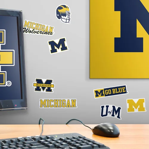 Miniatura 6 de University of Michigan - Paquete variado de 50 calcomanías de vinilo grandes de lujo para laptop, botella de agua, álbumes de recortes, tableta