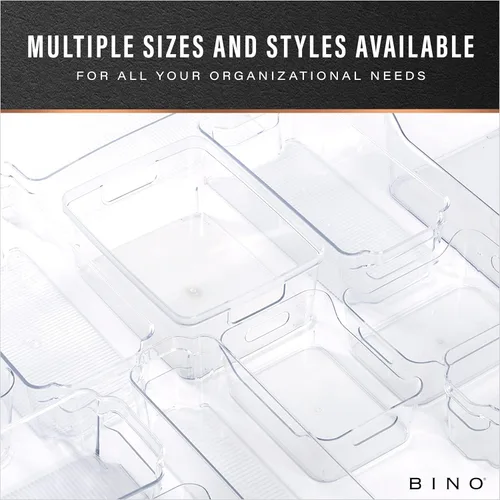 Miniatura 8 de BINO - Contenedores de almacenamiento de plástico, medianos, paquete de 2 de The Lucid Collection, contenedores organizadores multiusos con asas