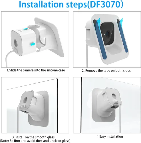 Miniatura 5 de HOLACA Soporte de ventana para Blink Mini/Mini2, inclinación de 20 grados (arriba/abajo/izquierda/derecha) Soporte de montaje flexible adhesivo