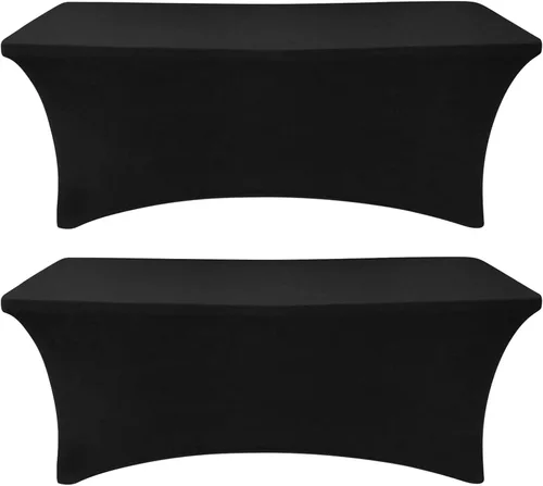 Miniatura 38 de SEPARO Paquete de 2 Cubiertas de Mesa de Spandex de 6 Pies Color Borgoña Mantel Rectangular Ajustado Tela Elástica Mantel de 6 pies Sin Arrugas