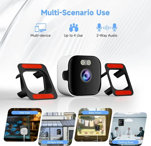 Miniatura 6 de Cámara de seguridad de ventana 4K para el hogar: Cámara de ventana WiFi de 2.4 GHz y 5 GHz con visión nocturna a color de doble luz - Cámara
