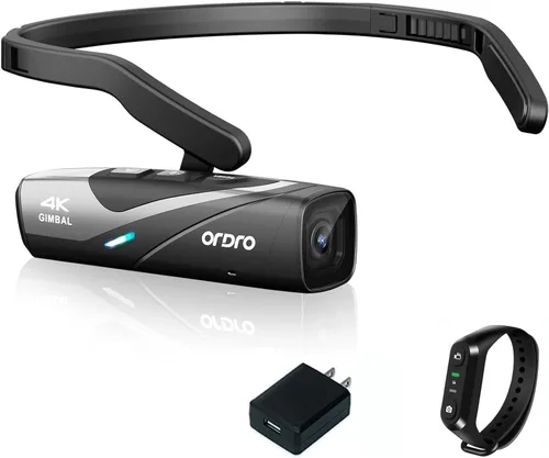 ORDRO Cámara de video EP8 4K para vlogging, estabilizador de cardán 2.0, cámara de vlog portátil manos libres, cámara de video 4K 60FPS UHD montada