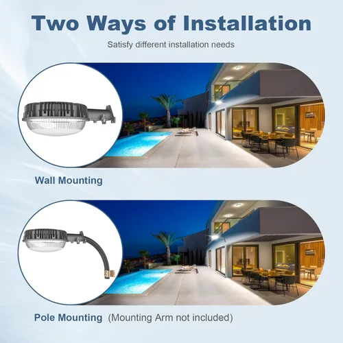 Miniatura 5 de KUKUPPO Luz LED de granero con certificación ETL, 120 W, luz de atardecer a amanecer, 5000 K, luz diurna, 14400 lm, IP65, impermeable, luces