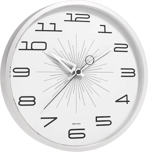 Miniatura 9 de Driini Reloj de pared moderno de mediados de siglo (12 pulgadas), reloj de pared retro silencioso sin tictac para sala de estar, cocina o baño