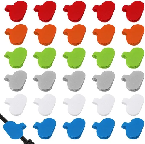 30 PCS Etiquetas de Cable Etiquetas de Cordón para Electrónicos Etiquetas de Alambre Multicolor para Escribir, Gestión e Identificación de Cables de