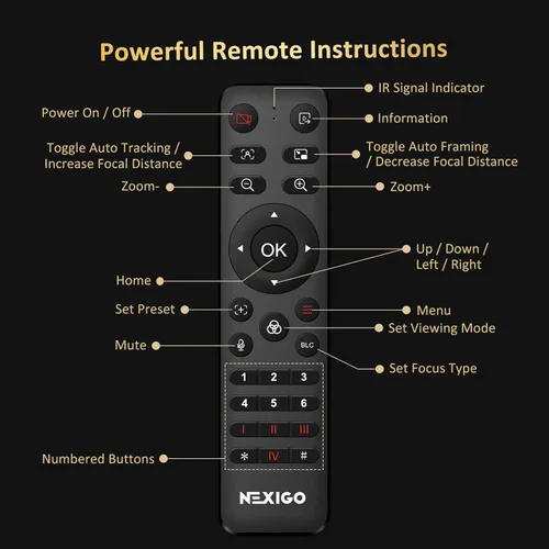 Miniatura 9 de Cámara PTZ NexiGo 20X Zoom Óptico con Salidas PoE HDMI/3G-SDI/USB/LAN de Transmisión IP, Seguimiento Automático AI para Videoconferencia