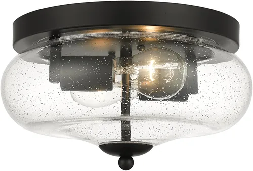 Miniatura 14 de Lámparas de techo Darkaway para montaje empotrado, lámpara de techo interior y exterior con pantalla de vidrio semillado para pasillo, cocina, Blanco
