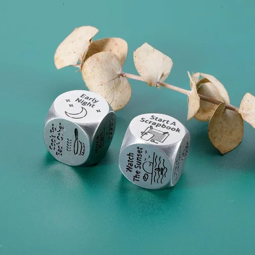 Miniatura 4 de 2 piezas de regalos para novio, novia, cumpleaños, aniversario, regalos de acero para pareja, cita, noche, dados del día del padre, relleno