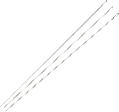 uxcell 25 agujas de rebordear finas finas largas rectas hilos de bordado de acero inoxidable 3.94 pulgadas