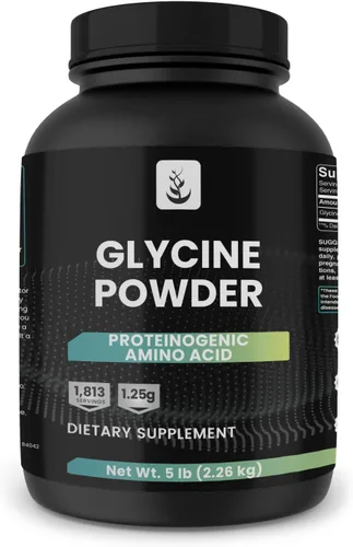 PURE ORIGINAL INGREDIENTS Polvo de glicina, 5 libras, sin rellenos de magnesio o arroz, verificado por laboratorio