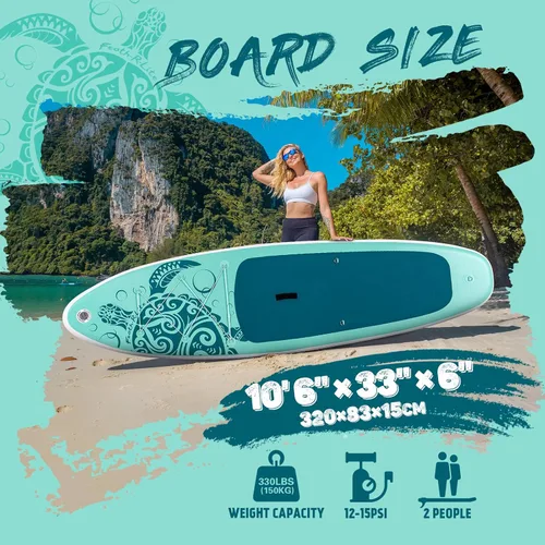 Miniatura 2 de FEATH-R-LITE Tabla de paddle surf inflable ultraligera de 10 pies x 30 pulgadas/10 pies 6 pulgadas x 33 pulgadas, para todos los niveles de Tortuga
