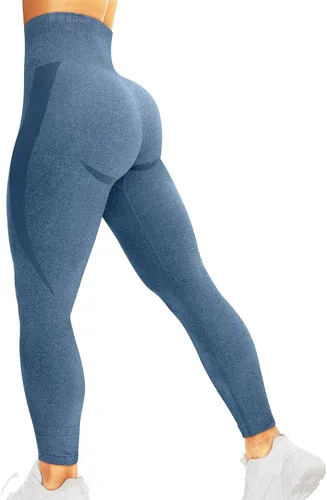Miniatura 12 de HIGORUN - Leggings sin costuras para mujer, moldeadores, con diseño gráfico de sonrisas, de cintura alta, para el gimnasio, yoga o hacer ejercicio